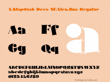 A.Slapdash Deco NF.Alen.Rus Version 1.00 December 4, 2019, initial release Font Sample