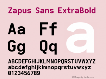 Zapus Sans ExtraBold Version 1.00;December 9, 2019;FontCreator 12.0.0.2547 64-bit; ttfautohint (v1.6) Font Sample