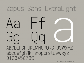 Zapus Sans ExtraLight Version 1.00;December 9, 2019;FontCreator 12.0.0.2547 64-bit; ttfautohint (v1.6)图片样张