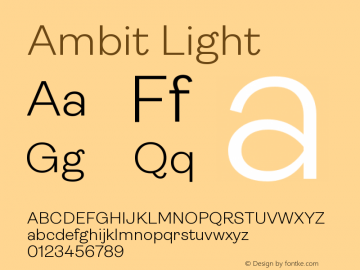 Ambit Light Version 1.020;hotconv 1.0.109;makeotfexe 2.5.65596图片样张