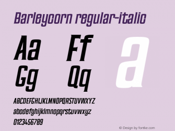 Barleycorn regular-italic 0.1.0 Font Sample