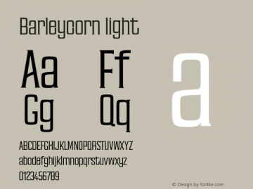 Barleycorn light 0.1.0 Font Sample