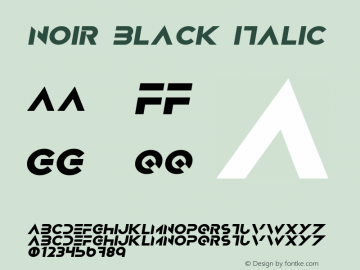 Noir Black Italic Version 1.000图片样张