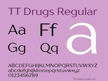 TT Drugs Regular Version 1.000 Font Sample