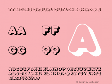 TTMilksCasualOutline-Shadow Version 1.000 Font Sample