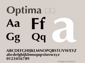 Optima 粗体  Font Sample