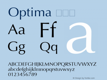 Optima 常规体  Font Sample