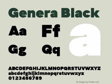 Genera Black Version 1.000 Font Sample