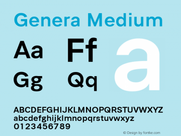 Genera Medium Version 1.000 Font Sample