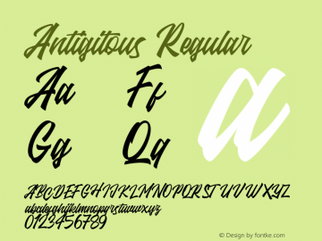 Antigitous Version 1.000 Font Sample