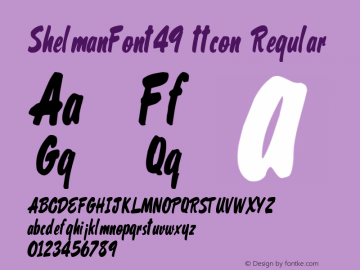 ShelmanFont49 ttcon Regular Altsys Metamorphosis:10/27/94 Font Sample