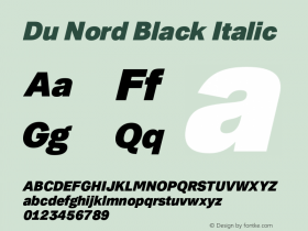 DuNord-BlackItalic Version 1.000;PS 1.0;hotconv 1.0.72;makeotf.lib2.5.5900图片样张