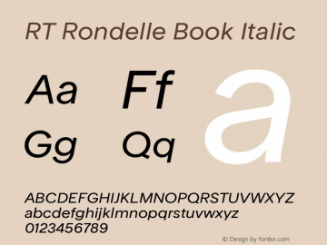 RT Rondelle Book Italic Version 1.000图片样张