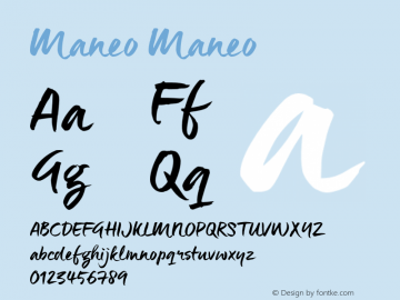 Maneo Version 1.000 Font Sample