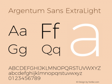 Argentum Sans ExtraLight Version 2.00;December 12, 2019;FontCreator 12.0.0.2547 64-bit; ttfautohint (v1.6)图片样张