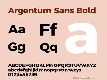 Argentum Sans Bold Version 2.00;December 12, 2019;FontCreator 12.0.0.2547 64-bit; ttfautohint (v1.6) Font Sample