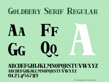 Goldbery Serif Version 1.00;December 7, 2019;FontCreator 11.5.0.2430 64-bit图片样张