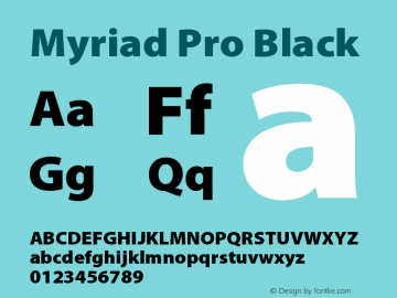MyriadPro-Black Version 2.037;PS 2.000;hotconv 1.0.51;makeotf.lib2.0.18671 Font Sample