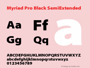 MyriadPro-BlackSemiExt Version 2.037;PS 2.000;hotconv 1.0.51;makeotf.lib2.0.18671图片样张
