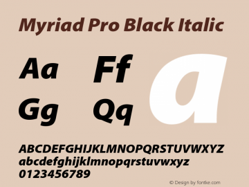 MyriadPro-BlackIt Version 2.037;PS 2.000;hotconv 1.0.51;makeotf.lib2.0.18671图片样张