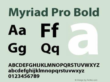 MyriadPro-Bold Version 2.037;PS 2.000;hotconv 1.0.51;makeotf.lib2.0.18671 Font Sample