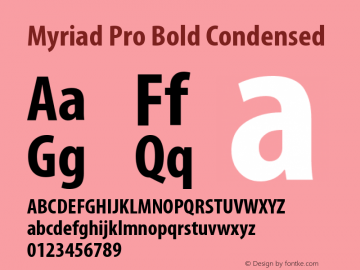 MyriadPro-BoldCond Version 2.037;PS 2.000;hotconv 1.0.51;makeotf.lib2.0.18671 Font Sample