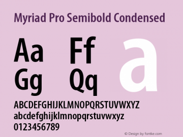 MyriadPro-SemiboldCond Version 2.037;PS 2.000;hotconv 1.0.51;makeotf.lib2.0.18671图片样张