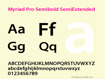 MyriadPro-SemiboldSemiExt Version 2.037;PS 2.000;hotconv 1.0.51;makeotf.lib2.0.18671图片样张