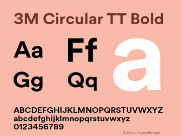 3MCircularTT-Bold Version 1.001; build 0002 Font Sample