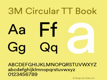 3MCircularTT-Book Version 1.001; build 0002 Font Sample