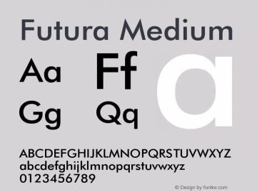 FuturaBT-Medium 2.0-1.0 Font Sample