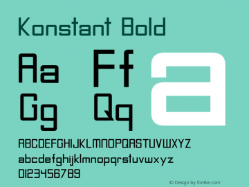 Konstant-Bold Version 1.000 Font Sample