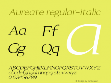 Aureate regular-italic 0.1.0 Font Sample