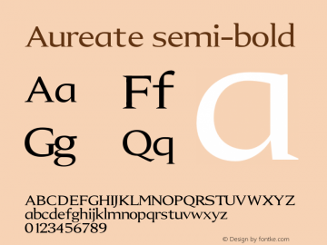 Aureate semi-bold 0.1.0 Font Sample