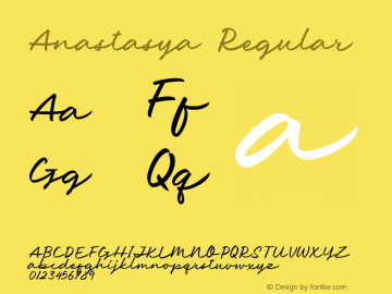 Anastasya Version 1.00;November 22, 2019;FontCreator 11.5.0.2422 64-bit Font Sample
