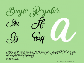 Bugie Version 1.000 Font Sample