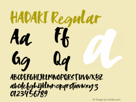 HADAKI Version 1.000 Font Sample