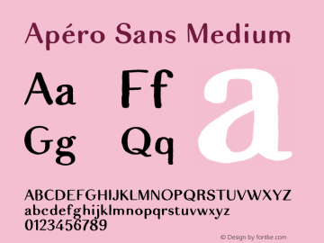 Apero Sans Medium Version 1.000;PS 001.000;hotconv 1.0.88;makeotf.lib2.5.64775 Font Sample