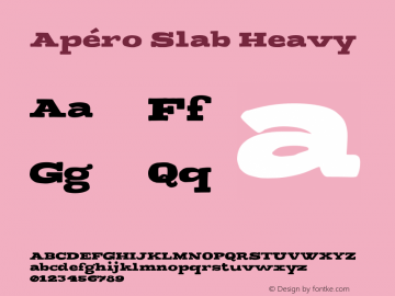 Apero Slab Heavy Version 1.000;PS 001.000;hotconv 1.0.88;makeotf.lib2.5.64775 Font Sample