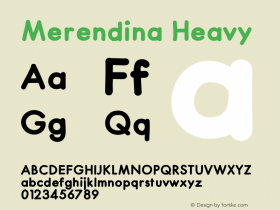 Merendina Heavy Version 1.000;PS 001.000;hotconv 1.0.88;makeotf.lib2.5.64775 Font Sample