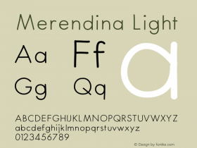 Merendina Light Version 1.000;PS 001.000;hotconv 1.0.88;makeotf.lib2.5.64775 Font Sample