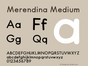 Merendina Medium Version 1.000;PS 001.000;hotconv 1.0.88;makeotf.lib2.5.64775 Font Sample