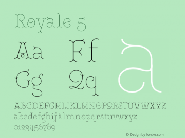 Royale 5 Version 1.000;hotconv 1.0.109;makeotfexe 2.5.65596 Font Sample