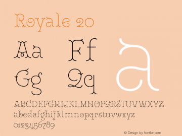 Royale 20 Version 1.000;hotconv 1.0.109;makeotfexe 2.5.65596 Font Sample