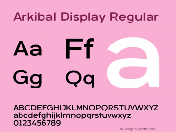 ArkibalDisplay-Regular Version 1.000图片样张