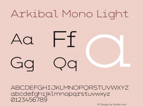 Arkibal Mono-Light Version 1.000 Font Sample