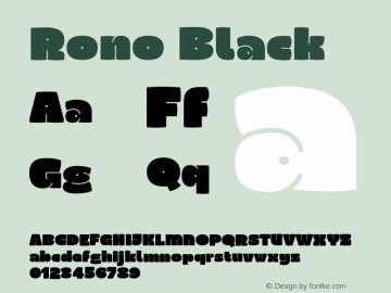 Rono-Black Version 1.000 Font Sample