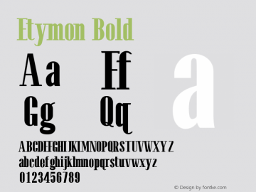 Etymon-Bold Version 1.00 2016 Font Sample