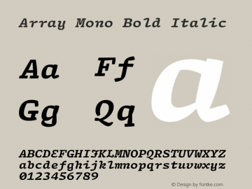 Array Mono Bold Italic Version 1.001图片样张