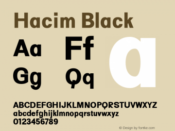 Hacim Black 0.1.0 Font Sample
